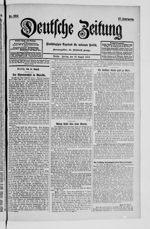 Deutsche Zeitung on Aug 16, 1912