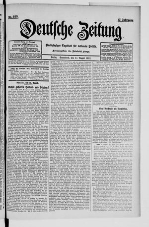 Deutsche Zeitung on Aug 17, 1912