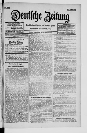Deutsche Zeitung on Aug 24, 1912