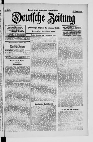 Deutsche Zeitung on Sep 1, 1912