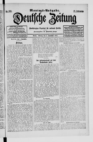 Deutsche Zeitung vom 02.09.1912