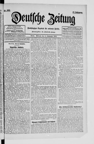 Deutsche Zeitung vom 11.09.1912