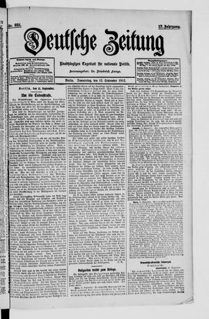 Deutsche Zeitung vom 12.09.1912