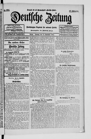 Deutsche Zeitung vom 15.09.1912