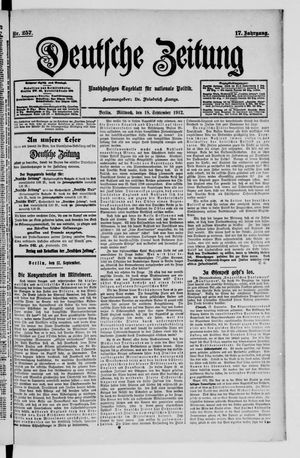 Deutsche Zeitung vom 18.09.1912