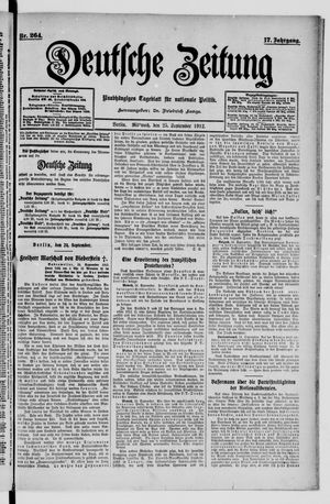 Deutsche Zeitung on Sep 25, 1912