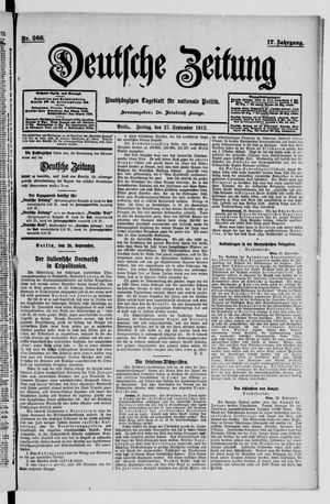 Deutsche Zeitung vom 27.09.1912