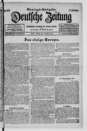 Deutsche Zeitung vom 07.10.1912