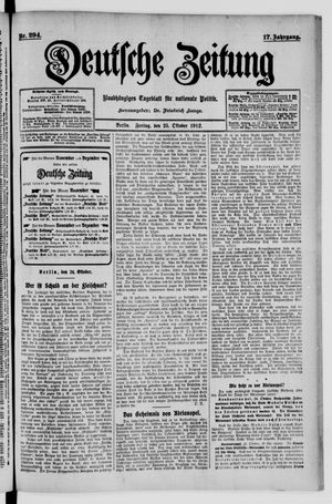Deutsche Zeitung vom 25.10.1912