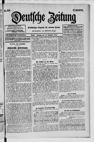 Deutsche Zeitung on Nov 12, 1912