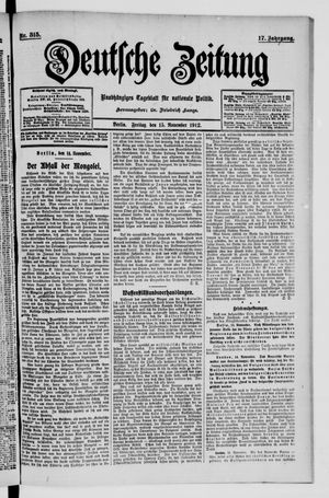 Deutsche Zeitung vom 15.11.1912