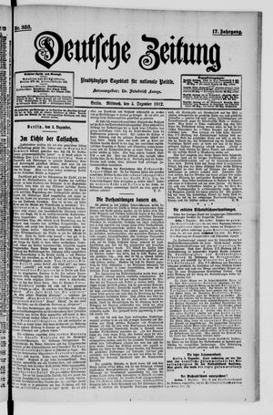 Deutsche Zeitung vom 04.12.1912