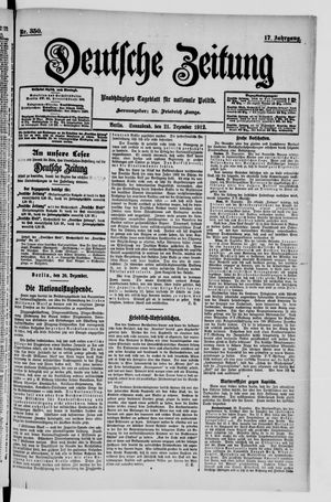 Deutsche Zeitung vom 21.12.1912