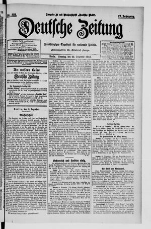 Deutsche Zeitung vom 22.12.1912