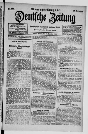 Deutsche Zeitung vom 30.12.1912