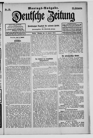 Deutsche Zeitung on Jan 13, 1913