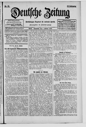 Deutsche Zeitung on Feb 1, 1913