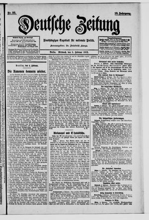 Deutsche Zeitung on Feb 5, 1913