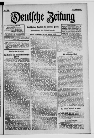 Deutsche Zeitung vom 15.02.1913