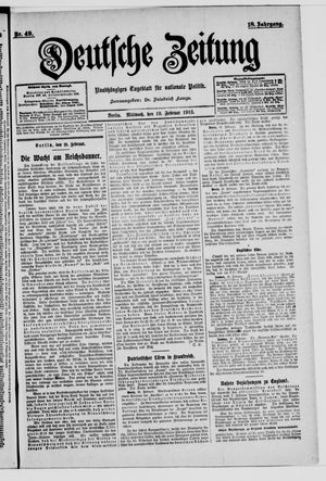 Deutsche Zeitung vom 19.02.1913