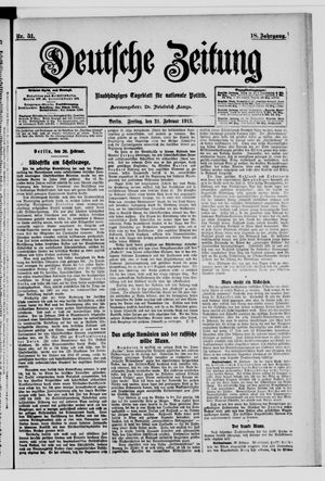 Deutsche Zeitung vom 21.02.1913