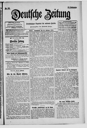 Deutsche Zeitung on Feb 22, 1913