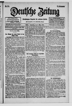 Deutsche Zeitung on Mar 6, 1913