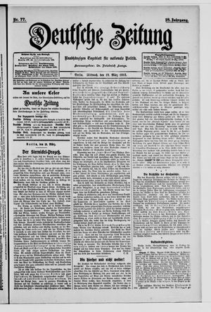 Deutsche Zeitung on Mar 19, 1913
