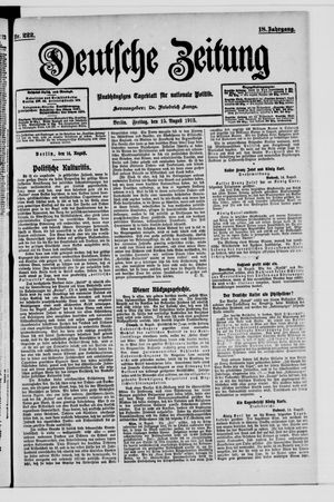 Deutsche Zeitung vom 15.08.1913