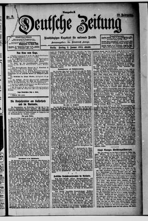Deutsche Zeitung on Jan 2, 1914