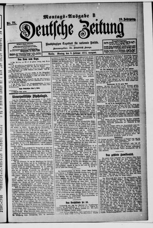 Deutsche Zeitung vom 09.02.1914