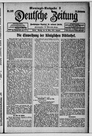 Deutsche Zeitung on Mar 23, 1914