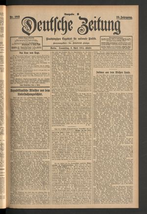 Deutsche Zeitung vom 09.04.1914