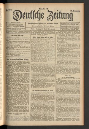 Deutsche Zeitung vom 21.04.1914