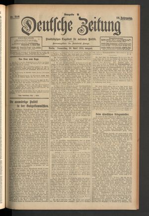 Deutsche Zeitung vom 30.04.1914