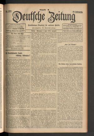 Deutsche Zeitung vom 03.06.1914