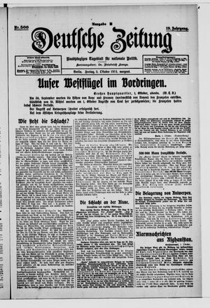 Deutsche Zeitung vom 02.10.1914