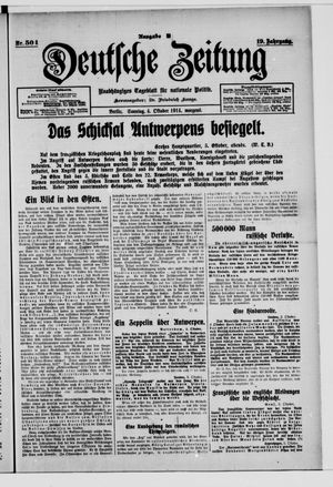 Deutsche Zeitung vom 04.10.1914