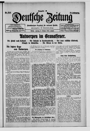 Deutsche Zeitung vom 09.10.1914