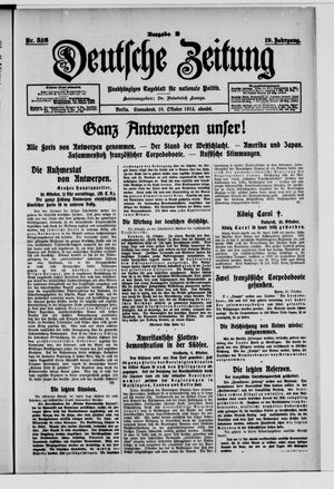 Deutsche Zeitung vom 10.10.1914