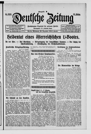 Deutsche Zeitung vom 23.12.1914