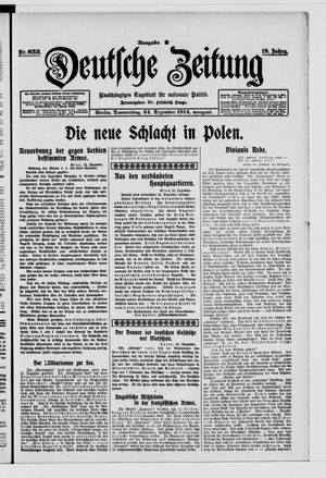 Deutsche Zeitung vom 24.12.1914