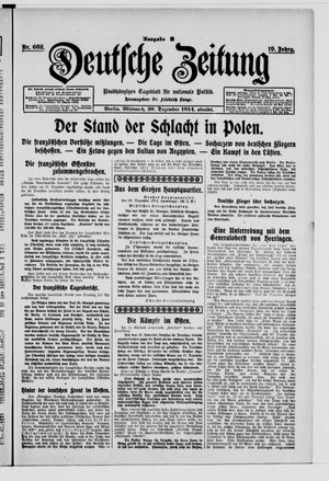 Deutsche Zeitung vom 30.12.1914