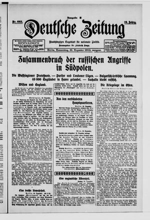 Deutsche Zeitung vom 31.12.1914