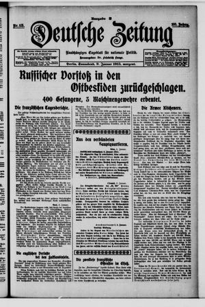 Deutsche Zeitung on Jan 9, 1915