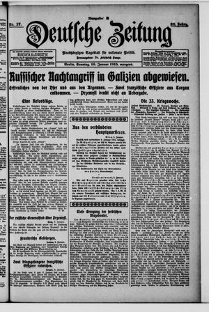 Deutsche Zeitung on Jan 10, 1915