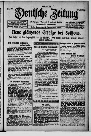 Deutsche Zeitung on Jan 14, 1915