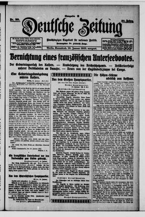 Deutsche Zeitung on Jan 16, 1915