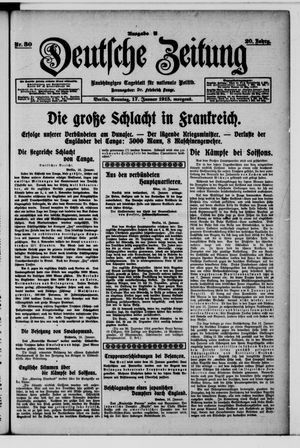 Deutsche Zeitung on Jan 17, 1915