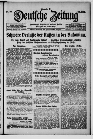 Deutsche Zeitung on Jan 20, 1915